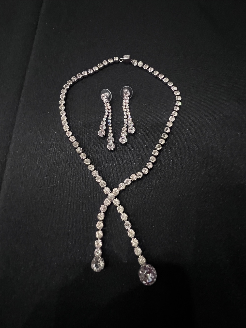 Rhinestone necklace & earring set